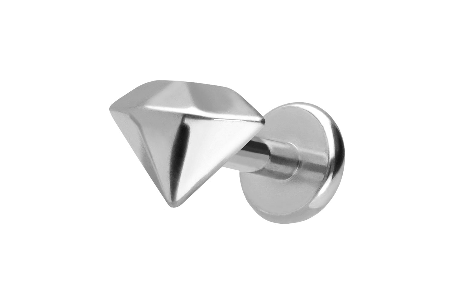 Titan Labret Piercing mit Push Fit DIAMANT